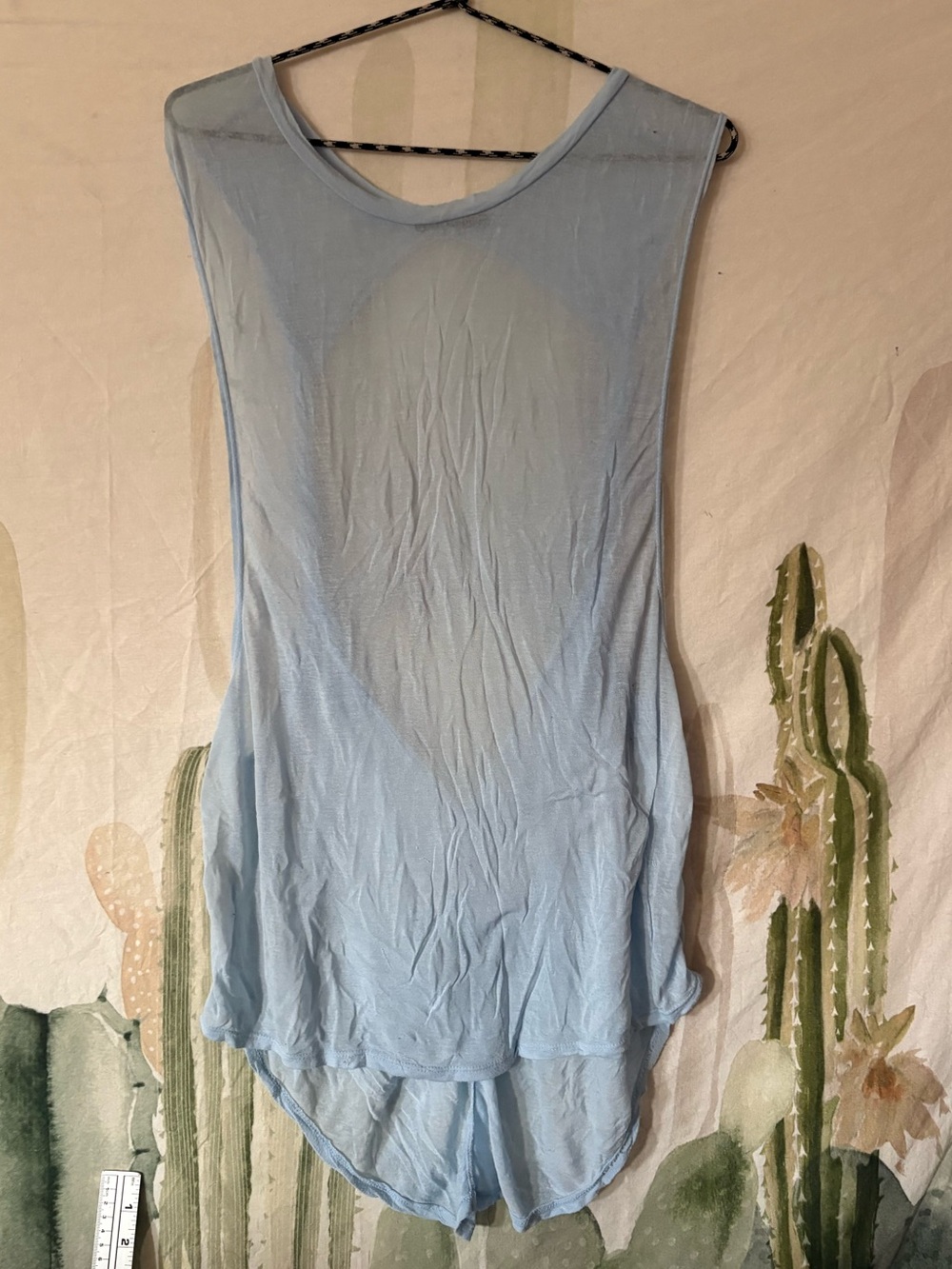 Brandy Melville Light Blue Open Back Muscle Tank 🌵One Size